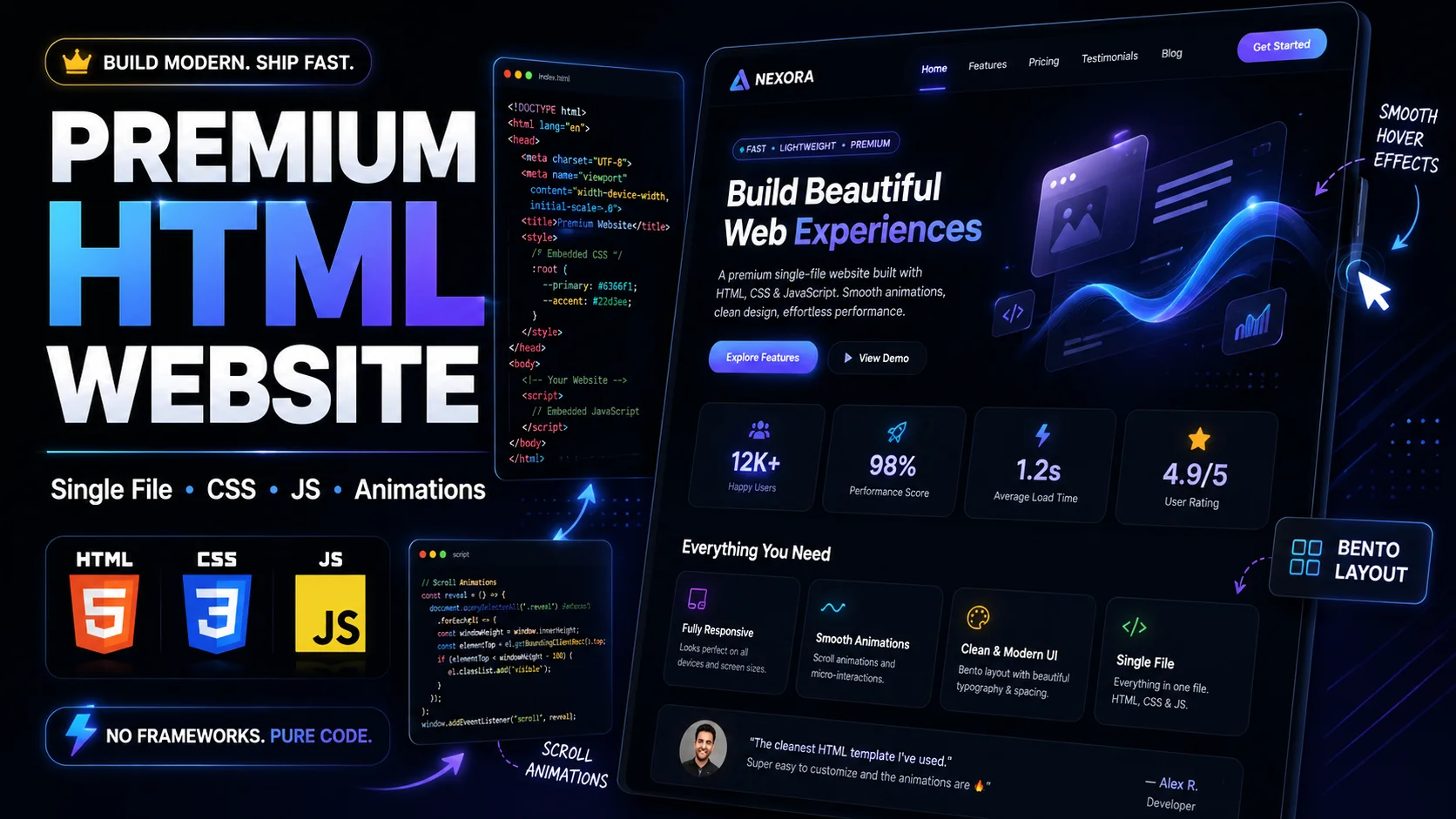 Generate the Animated HTML Website